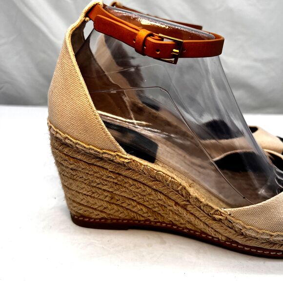 Tory Burch Sandal Women 8M Wedge Espadrilles Ankle Strap Color Block Cruise + - Picture 6 of 16